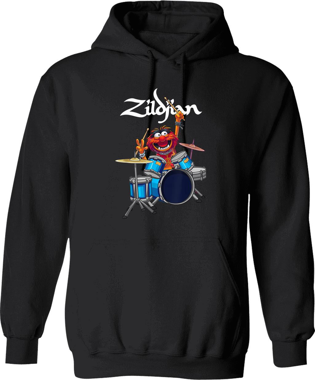 Animal Drum - Funny Drums Drumming Hoodie - Black