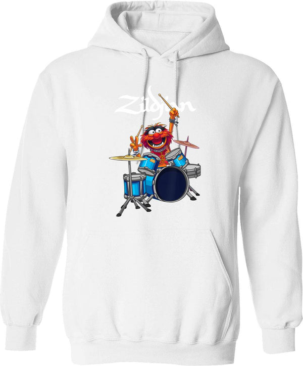 Animal Drum - Funny Drums Drumming Hoodie - White