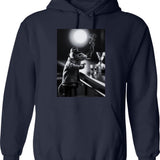 Animal Instinct - Mouse Noir Hoodie - Retro Graphic Pullover Hoodie for Men & Women - Navy