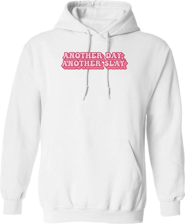Another Day Another Slay Hoodie - Retro Graphic Pullover Hoodie for Men & Women - White