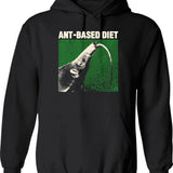 Ant-based Diet Anteater Hoodie - Retro Graphic Pullover Hoodie for Men & Women - Black
