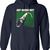 Ant-based Diet Anteater Hoodie - Retro Graphic Pullover Hoodie for Men & Women - Navy