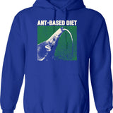 Ant-based Diet Anteater Hoodie - Retro Graphic Pullover Hoodie for Men & Women - Blue