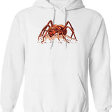 Ants Hoodie - Retro Graphic Pullover Hoodie for Men & Women - White