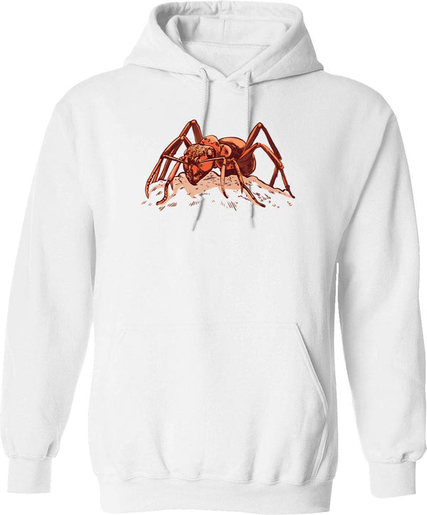 Ants Hoodie - Retro Graphic Pullover Hoodie for Men & Women - White