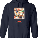 Anxiety Has Many Faces Hoodie - Retro Graphic Pullover Hoodie for Men & Women - Navy