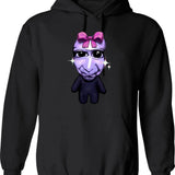 Ao Oni Kawaii Hoodie - Retro Graphic Pullover Hoodie for Men & Women - Black