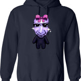 Ao Oni Kawaii Hoodie - Retro Graphic Pullover Hoodie for Men & Women - Navy