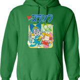 Arale Dr.slump Hoodie - Retro Graphic Pullover Hoodie for Men & Women - Green