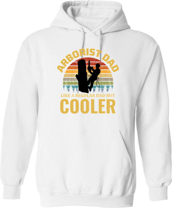 Arborist Dad Tree Climber Climbing Vintage Retro Hoodie - White