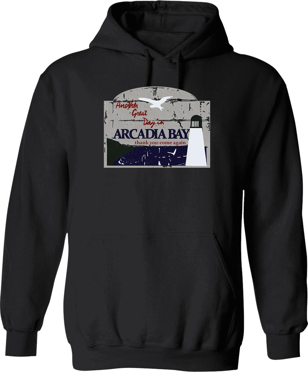 Arcadia Bay Hoodie - Retro Graphic Pullover Hoodie for Men & Women - Black