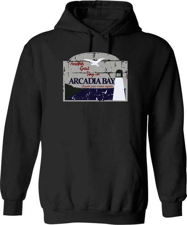 Arcadia Bay Hoodie - Retro Graphic Pullover Hoodie for Men & Women - Black