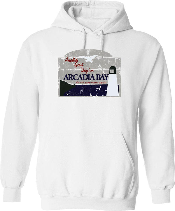 Arcadia Bay Hoodie - Retro Graphic Pullover Hoodie for Men & Women - White