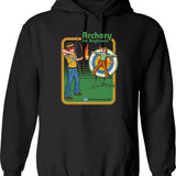Archery For Beginners Hoodie - Retro Graphic Pullover Hoodie for Men & Women - Black