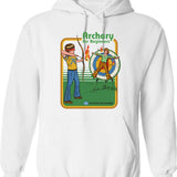 Archery For Beginners Hoodie - Retro Graphic Pullover Hoodie for Men & Women - White