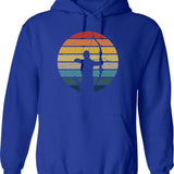 Archery Silhouette On A Distressed Retro Sunset Product Hoodie - Blue