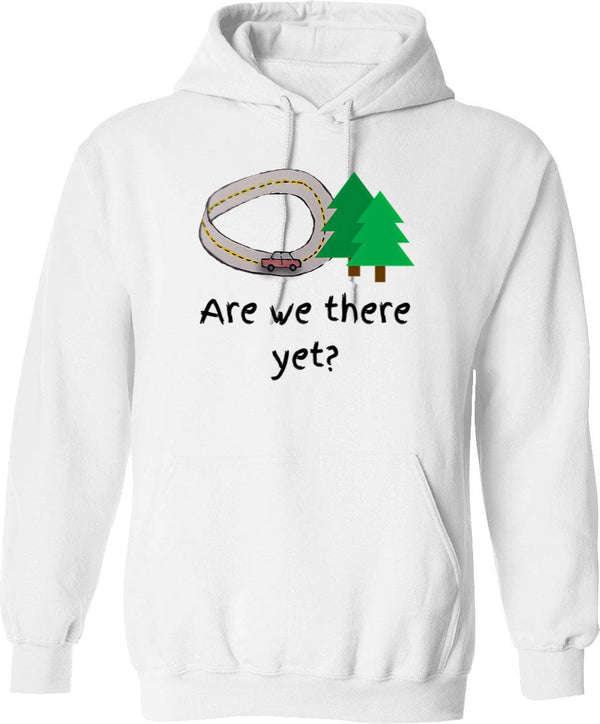Are We There Yet (1) Hoodie - Retro Graphic Pullover Hoodie for Men & Women - White