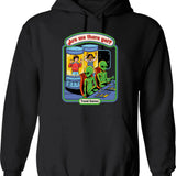 Are We There Yet Hoodie - Retro Graphic Pullover Hoodie for Men & Women - Black