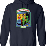 Are We There Yet Hoodie - Retro Graphic Pullover Hoodie for Men & Women - Navy