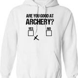 Are You Good At Archery Funny Gifts For Archery Lover Hoodie - White