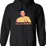 Are You Norm Hoodie - Retro Graphic Pullover Hoodie for Men & Women - Black