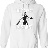 Are You Not Entertained Graphic Pullover Hoodie - White
