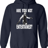 Are You Not Entertained Graphic Pullover Hoodie - Navy