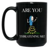 Are You Threatening Me Halloween Black Coffee Mug, Gift Coffee Mug - Black