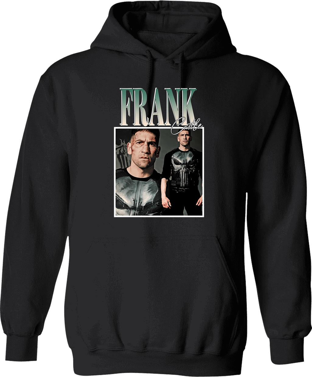 Art Frank Castle Vintage Retro Hoodie - Retro Graphic Cosy Pullover - Black