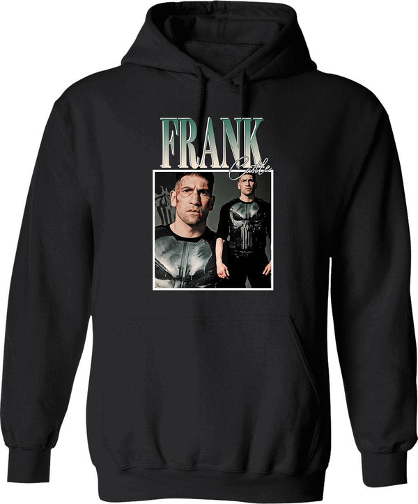 Art Frank Castle Vintage Retro Hoodie - Retro Graphic Cosy Pullover - Black