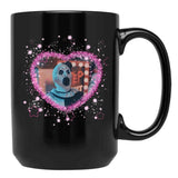 Art The Clown Heart Frame Black Coffee Mug, Gift Coffee Mug