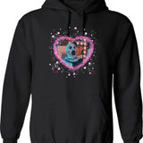 Art The Clown Heart Frame Graphic Pullover Hoodie - Black