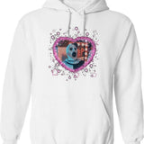 Art The Clown Heart Frame Graphic Pullover Hoodie - White
