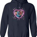 Art The Clown Heart Frame Graphic Pullover Hoodie - Navy