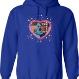 Art The Clown Heart Frame Graphic Pullover Hoodie - Blue