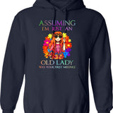 Assuming I'm Just An Old Lady Was Your First Mistake Hippie Hoodie - Navy