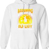 Assuming Im Just An Old Lady Funny Witch Halloween Hoodie - White