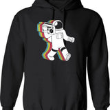 Astronaut Funk Retro Funny Hoodie - Sarcastic Humor Graphic Hoodie - Black