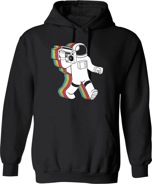 Astronaut Funk Retro Funny Hoodie - Sarcastic Humor Graphic Hoodie - Black