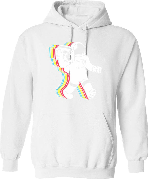Astronaut Funk Retro Funny Hoodie - Sarcastic Humor Graphic Hoodie - White