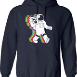 Astronaut Funk Retro Funny Hoodie - Sarcastic Humor Graphic Hoodie - Navy
