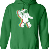 Astronaut Funk Retro Funny Hoodie - Sarcastic Humor Graphic Hoodie - Green
