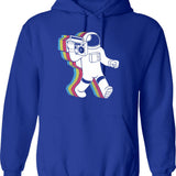 Astronaut Funk Retro Funny Hoodie - Sarcastic Humor Graphic Hoodie - Blue