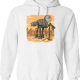 At-at Pipi Rough Hoodie - Retro Graphic Pullover Hoodie for Men & Women - White