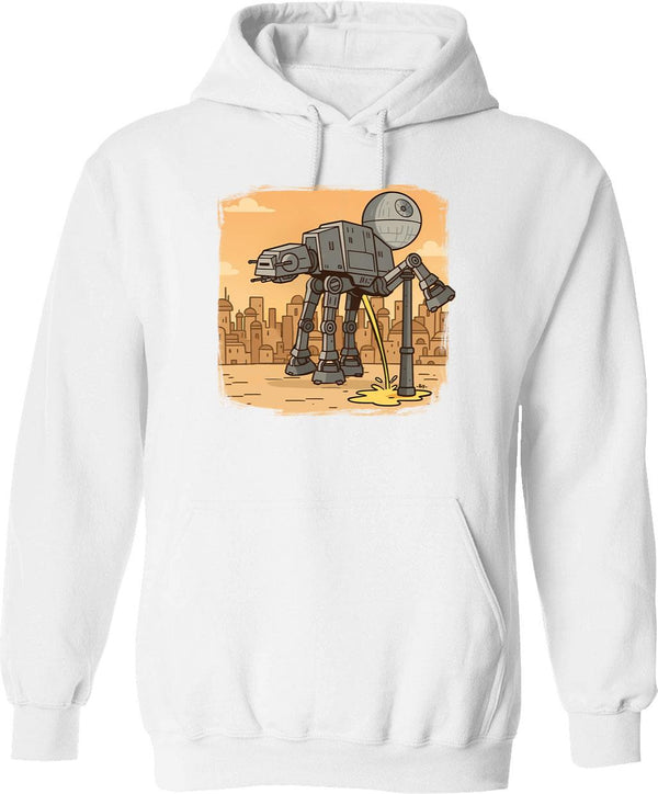 At-at Pipi Rough Hoodie - Retro Graphic Pullover Hoodie for Men & Women - White