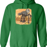 At-at Pipi Rough Hoodie - Retro Graphic Pullover Hoodie for Men & Women - Green