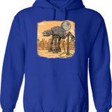 At-at Pipi Rough Hoodie - Retro Graphic Pullover Hoodie for Men & Women - Blue