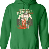Attack Of The Floppy Disks Geeky Hoodie - Green