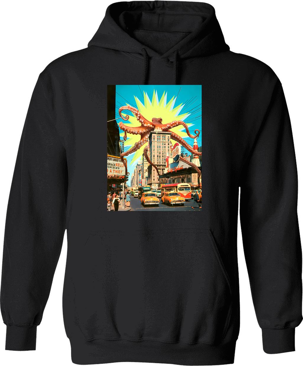 Attack Of The Octopus (in Nyc) Hoodie - Black