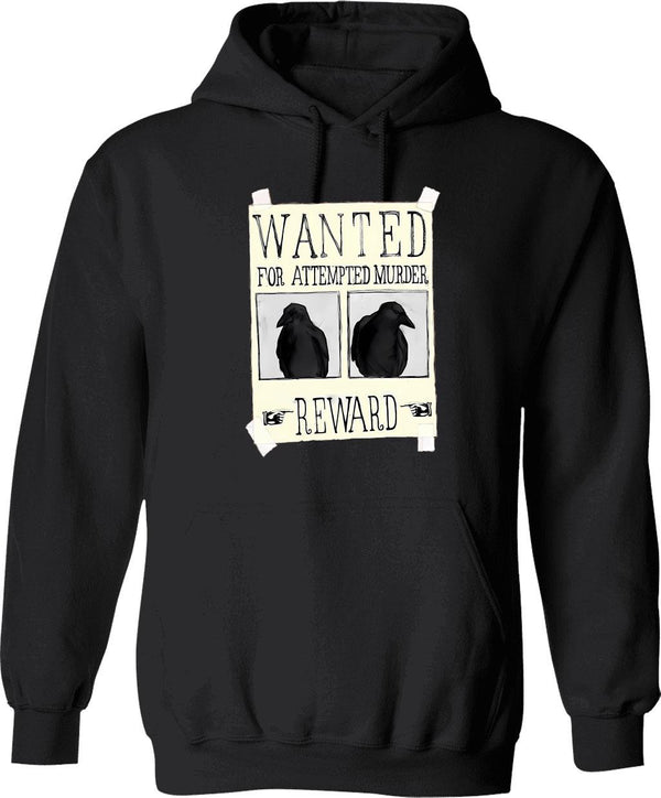 Attempted Murder Hoodie - Retro Graphic Pullover Hoodie for Men & Women - Black